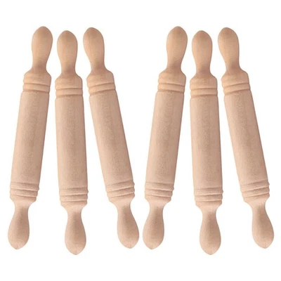  6 Pcs Teigwalze Teigroller Nudelholz Mini -Zubehör Miniaturhandwerk - Bild 1 von 4