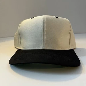 Vintage Cream Black Bill Attractive Headwear Blank Snapback Hat - Picture 1 of 7