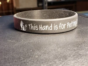 Black "This Hand Is For Petting Cats" Silicone Bracelet, Rubber Jewelry. - Picture 1 of 3