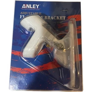 Anley Adjustable Flagpole Bracket 2 Position Mount, White Aluminum, 1” Inner Dia - Picture 1 of 8