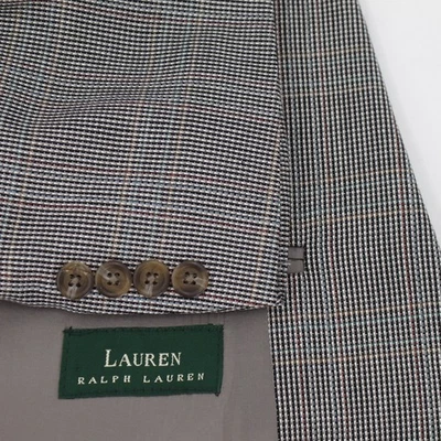 Vintage Lauren Ralph Lauren Sport Coat Mens 50L Plaid Silk Wool Single Breasted - Image 1 of 4