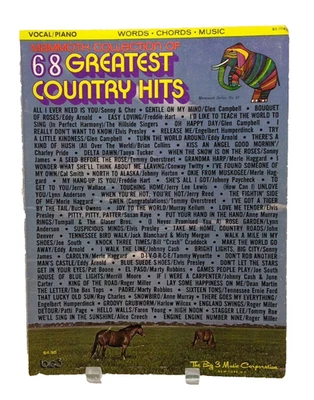 68 Greatest Country Hits乐谱歌曲书钢琴配音歌词和弦70年代M10 — 第 1/4 张图片
