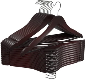 Premium Wooden Hangers 20 Pack - Durable & Slim Coat Hanger - Suit Hanger wit... - Picture 1 of 7