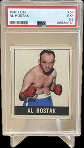 1948 Leaf #65 Al Hostak – PSA 5.5 EX+ – Vintage Boxing Card – Middleweight Champ - Picture 1 of 4