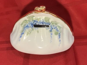 MONEDERO DE PORCELANA 1898 CHINA COMPANY BANCO ADORNO DORADO ¡EXCELENTE ESTADO! CON TAPÓN - Imagen 1 de 23