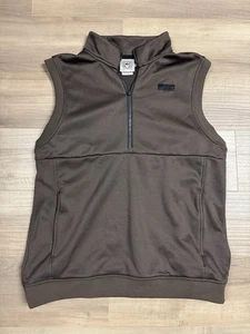 Cinch Vest Mens Large Brown Quarter Zip Sleeveless Softshell Jacket zip Pockets - Picture 1 of 6