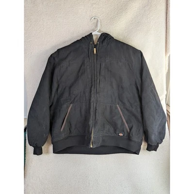 Dickies Jacket Mens 3XLT Tall Black Canvas Barn Coat Work Hooded Quilt Lined - Image 1 of 4