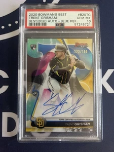 2020 Bowman's Best Autographs Trent Grisham Blue Refractor Auto /150 RC PSA 10 - Bild 1 von 2