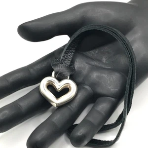 Brighton Herz Schlüsselanhänger Handtasche Anhänger versilbert & schwarzes Leder - Bild 1 von 9