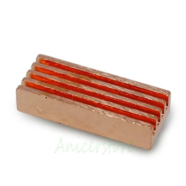 2pcs 22mm * 8mm Adhesive Back Copper Heatsink For PC Chipset DDR DDR3 RAM Memory - Image 1 of 2