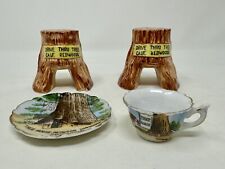 California Redwood Trees & Tree House Souvenirs-Salt/Pepper & Cup/Saucer JAPAN