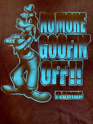 Camiseta De Colección Disney Goofy Hombres Camiseta Mediana Azul No More Goofin Off Florida Foto 1 de 4