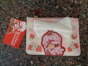 Strawberry Shortcake🍓Gingham Bow Wallet Flower Strawberry Print Cardholder NWT - Picture 1 of 12