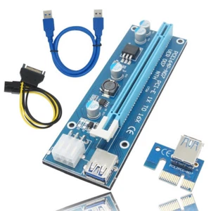 Latest VER009S LED PCI-E Riser 1X to 16X USB3.0 Graphics Mining Extension Set  - Picture 1 of 6