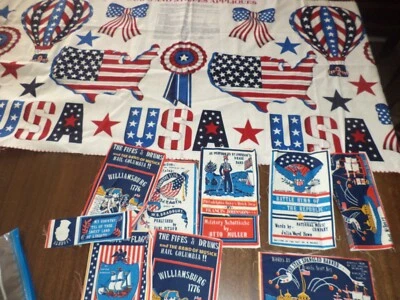 Painel de tecido Patriotic VIP Cranston estrelas e listras apliques mais 10 pequenos - Imagem 1 de 4