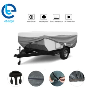 4 Layers RV Cover Waterproof Pop Up Folding Camper Fit For 8-18 FT Long Trailers - Picture 1 of 18
