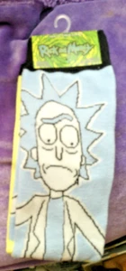 NWT RICK AND MORTY Socks SHOE SIZE 6-12 ONE PAIR CREW NOVELTY SOCKS - Picture 1 of 2