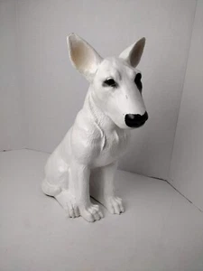 Dog-Sitting Bull Terrier Resin Garden Statue Lifelike Home Yard Decor - Picture 1 of 11