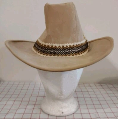 De Colección Sombrero de Vaquero Western Beige Tostado Niños Talla Mediana 6 7/8 - 7 Banda Suroeste  Foto 1 de 4