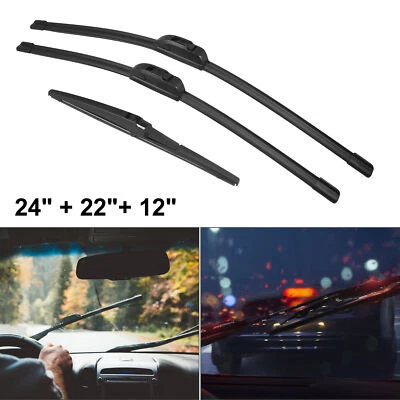 1 Juego de escobillas limpiaparabrisas delanteras traseras aptas para Toyota Land Cruiser negro Foto 1 de 4