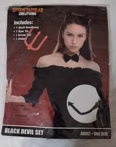 SPOKTACULAR CREATIONS BLACK DEVIL COSTUME SET ADULT NIP - Picture 1 of 3