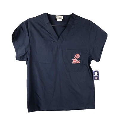 Mujeres OLE MISS Exfoliante Escolar Pequeño Uniforme Médico Exfoliante Enfermería Dental Nuevo  Foto 1 de 4