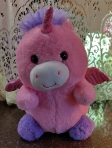 Peluche de unicornio alas brillantes Kellytoy rosa púrpura peluche animal - Imagen 1 de 4