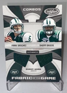 2009 Certified Mark Sanchez Shonn Greene Rookie RC Fabric of the Game Combos #4 - Picture 1 of 5