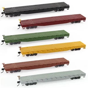 2 Stück HO Maßstab 1:87 52 Fuß Flachauto reine Farbe 52' Flachbettwagen Güterwagen - Bild 1 von 12