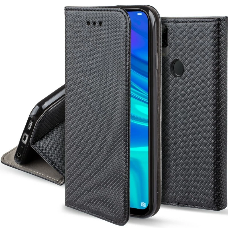 CUSTODIA LIBRO PER HUAWEI P SMART 2019 - COVER SMART MAGNET CASE NERO - Immagine 1 di 4