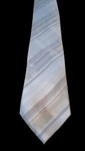 ALFANI Mens Classic Tie Light Blue Stripe 100% Silk Dress Suit Designer Necktie - Picture 1 of 10