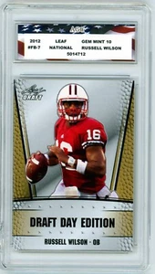 2012 Leaf National #FB-7 Russell Wilson Rookie Card AGC 10 Gem Mint - Picture 1 of 2