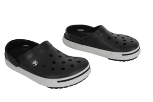 CROCS Unisex Crocband Men's 6 Women's 8 Black & White Clog Shoes Sandals - Picture 1 of 12