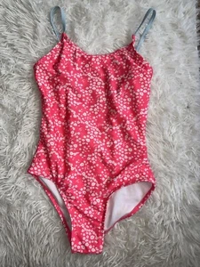 Art Class Girls Sz. 7/8 Pink Flower One Pc. Swimsuit, Pretty Design - Picture 1 of 9