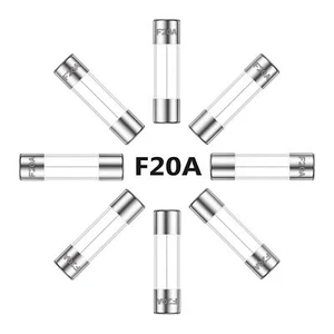 20A 250V 5x20MM Fast Blow Glass Fuse 20 Amp 250 Volt 0.2 x 0.78 Inch Fast-Act... - Picture 1 of 5