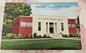 Postal de colección de la biblioteca conmemorativa B B Comer Sylacauga AL-Alabama - Imagen 1 de 3