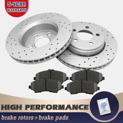 Front Brake Rotors + Ceramic Brake Pads for 2008 - 2011 Dodge Nitro Jeep Liberty - Image 1 of 4
