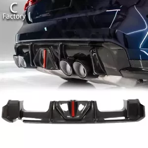 Fiber Rear Bumper Diffuser Lip Spoiler W/LED For BMW G82 G83 M4 2021-2022 - Picture 1 of 12