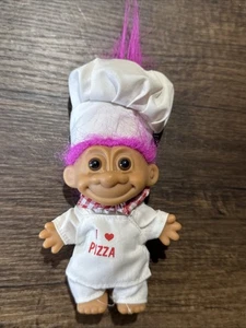 Muñeca Troll Russ Vintage 4" I Love Pizza Con Pelo Rosa - Imagen 1 de 4