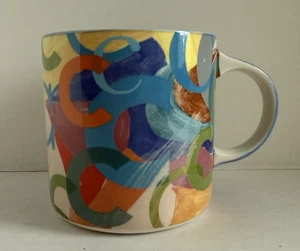 Anthropologie 16 Unzen Kaffeebecher Teetasse Mehrfarbig Keramik Lottie Monogramm "C" - Bild 1 von 9