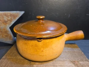 Vintage VALLAURIS Cookware COVERED Pot #8 8.5 In Wide TERRA COTTA Dish  - Picture 1 of 11