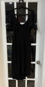 Jones New York High Low Black Dress Sheer Sleeves - Picture 1 of 5