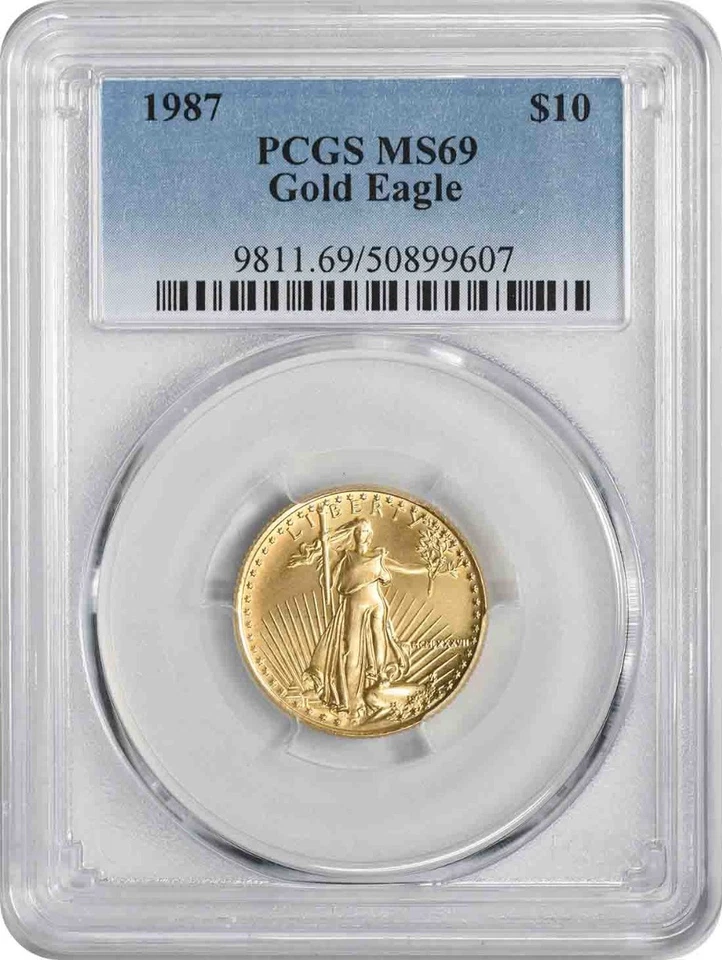 1987 $10 American Gold Eagle MS69 PCGS - Image 1 of 2