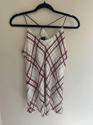 Camiseta sin mangas The Limited Y2K XS Holiday roja negra a cuadros Preppy Light Academia Foto 1 de 4