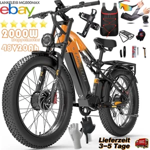 Lankeleisi 2000W 48V 20Ah Elektrofahrrad 26" E-BIKE E-MTB 130KM 48 km/h MG800Max - Bild 1 von 26