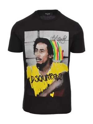 T-shirt Dsquared tshirt Taglia XS alla Taglia XXL colore nero logo Bob Marley - Imagen 1 de 4