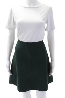 Clover Canyon Womens Faux Leather Trimmed A-Line Short Skirt Green Size M - Image 1 of 4