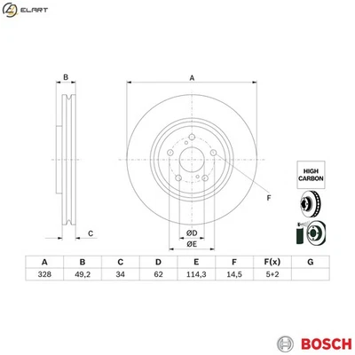 2x BRAKE DISC 0 986 479 H04 FOR LEXUS TOYOTA bZ4X HIGHLANDER/KLUGER RAV/VAN 2.0L - Image 1 of 4