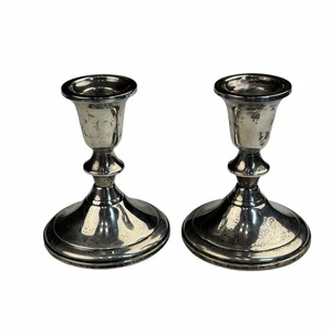 2er Set - Kerzenständer Sterlingsilber gewichtet verstärkt 4,3 Zoll hoch - Bild 1 von 21