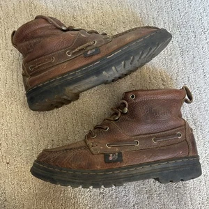 Justin L0991 Brown Leather Laced Chukka Work Boot size 7.5 - Picture 1 of 9